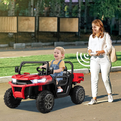 24V Ride On Kids Car with Dump Bed and Remote Control-Red
