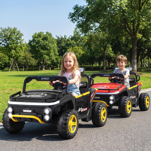 24V Ride on Toy for Kids 2 Seater Ride on Truck Car with Horn Music Story-Black