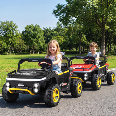 24V Ride on Toy for Kids 2 Seater Ride on Truck Car with Horn Music Story-Black