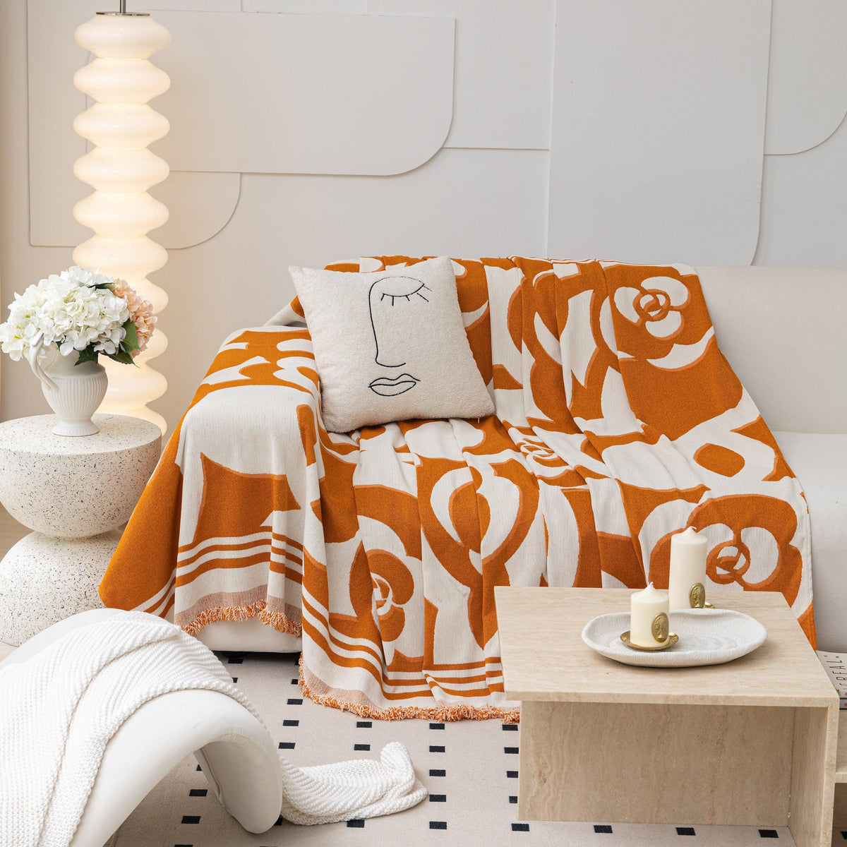 Chenille Sofa Cover Blanket, Couch Cover Blanket Throws for Couches Living Room Furniture Throw Covers