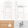 24.5 Inch Swivel Wooden Bar Stools Set of 4 with Rubber Wood Legs and Low Back-White - White