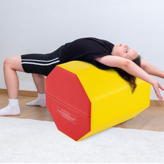 24.5 Inch x 24.5 Inch Octagon Gymnastics Mat with Waterproof Zippered Cover-Yellow