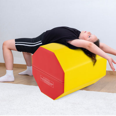 24.5 Inch x 24.5 Inch Octagon Gymnastics Mat with Waterproof Zippered Cover-Yellow