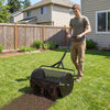 24 Inch Compost Spreader Peat Moss Spreader Roller with Height-Adjustable T-Shaped Handle-Black