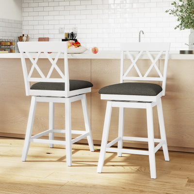 24 Inch Counter Height Barstools with Backrest and Upholstered Seat Cushion for Kitchen Dining Room-24 Inch
