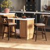 24 Inch Counter Height Barstools Set of 4 with Backrest and Upholstered Seat Cushion-29 inch