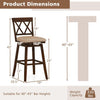 24 Inch Counter Height Barstools Set of 4 with Backrest and Upholstered Seat Cushion-29 inch
