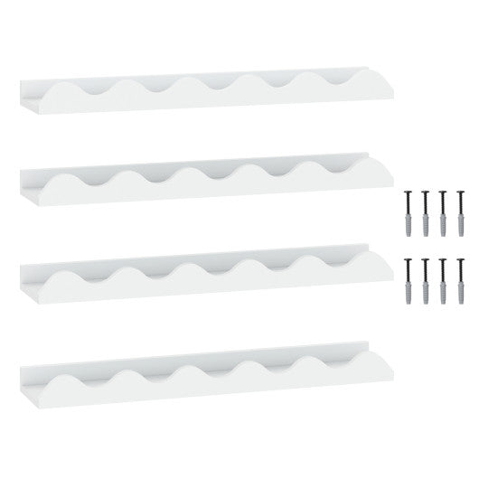 24 Inch Kids Bookshelf Set of 4 Wall-Mounted Picture Ledge Shelf-White