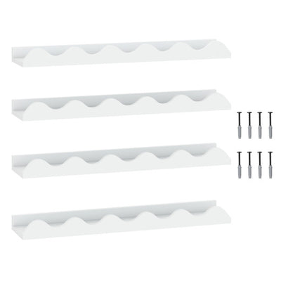 24 Inch Kids Bookshelf Set of 4 Wall-Mounted Picture Ledge Shelf-White