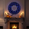 24 Inch Pre-lit Halloween Wreath with 35 Purple LED Lights