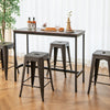 24 Inch Set of 4 Tolix Style Counter Height Barstool Stackable Chair-Gun