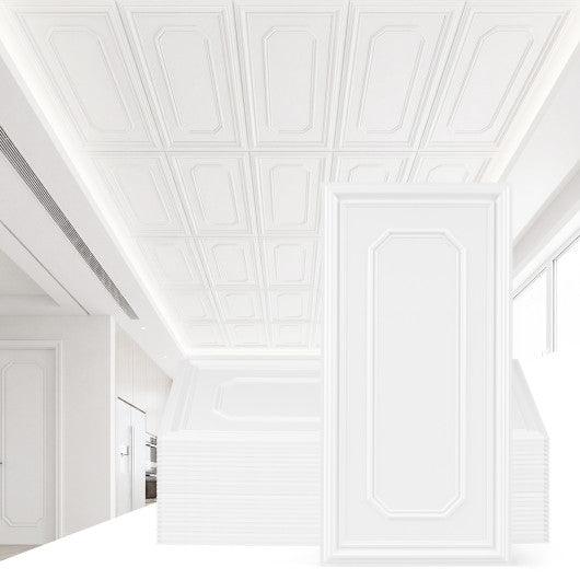 24 Pieces Ceiling Tiles Decorative PVC Ceiling Covering Panels