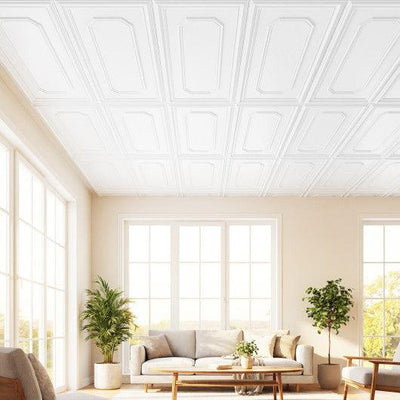24 Pieces Ceiling Tiles Decorative PVC Ceiling Covering Panels