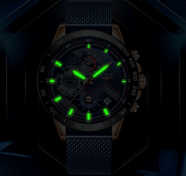 Men's Sports Waterproof Watch With  Stainless Steel Bracelet Unique Design Perfect Gift For Your Man