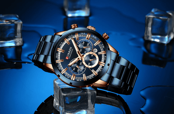 Men's Sports  Waterproof Stainless Steel Watch With Chronometers And Special Date Display Unique Design Perfect Gift