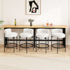 24 Inch Boucle Counter Stools Set of 4 with Curved Backrest