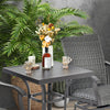 24 Inch Patio Bar Height Table with Aluminum Tabletop and Adjustable Foot Pads