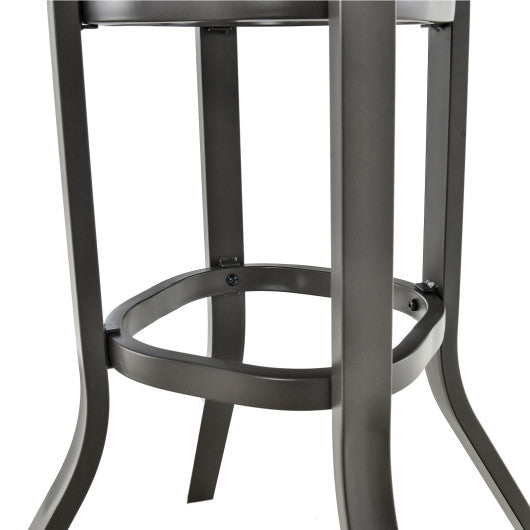24 Inch Patio Bar Height Table with Aluminum Tabletop and Adjustable Foot Pads