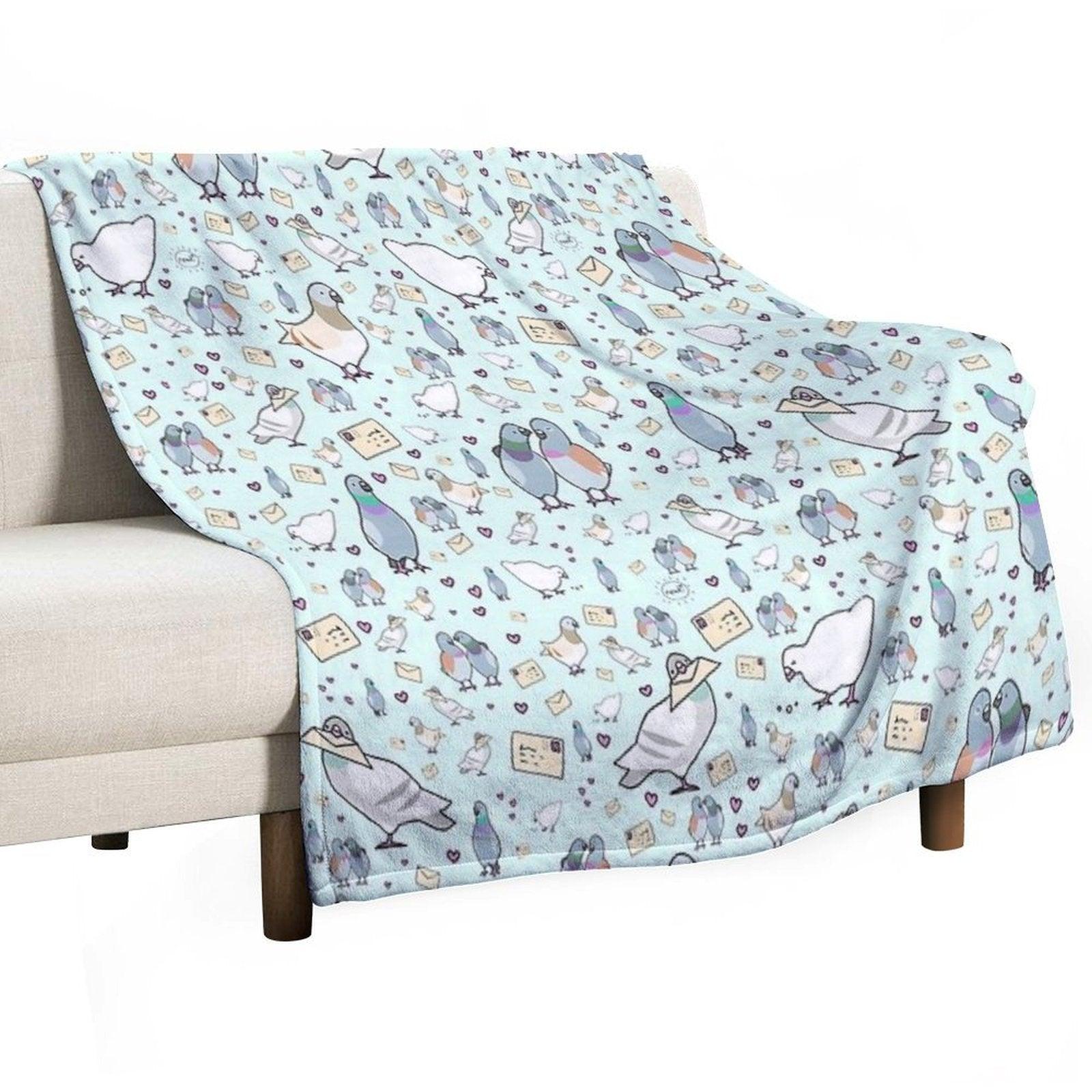Pigeons Throw Blanket