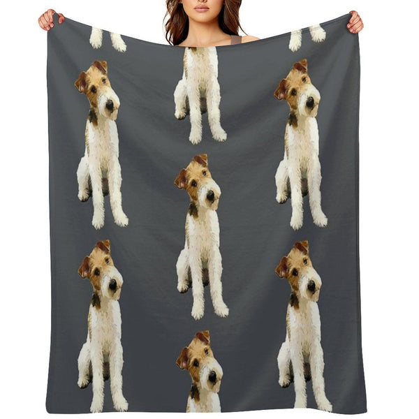 Wire Fox Terrier Head Tilt Eco-conscious Throw Blanket