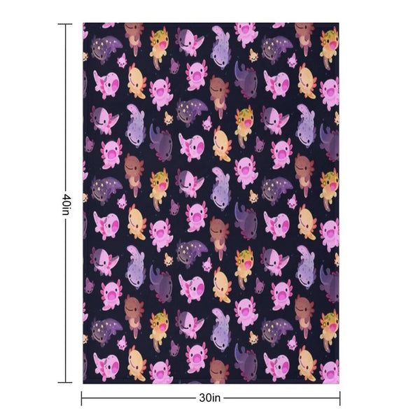 Happy Axolotl Throw Blanket