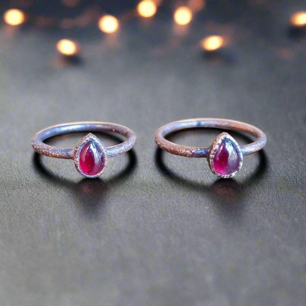 Copper Garnet Ring - Fiery Vitality for Grounding | By Blackbird & Sage