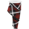 2.5" Printed Plaid Ribbon: Black, Red and White