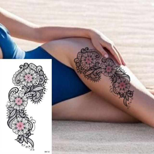 25 Sheets Flower Rose Luxury Tattoos Waterproof Temporary Sticker 3D Rose Flower Tattoos Body Art Arm Fake Tatoo For Womens