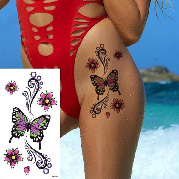 25 Sheets Flower Rose Luxury Tattoos Waterproof Temporary Sticker 3D Rose Flower Tattoos Body Art Arm Fake Tatoo For Womens