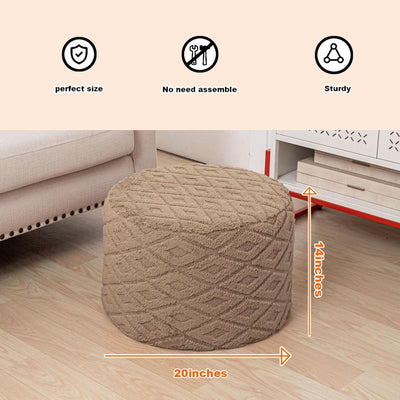 20x14 Inches Light Coffee Ultra Soft Foot Rest Ottoman