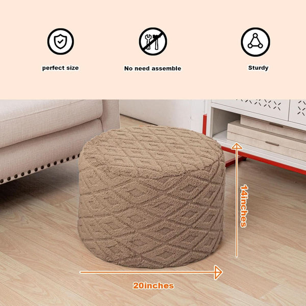 20x14 Inches Light Coffee Ultra Soft Foot Rest Ottoman
