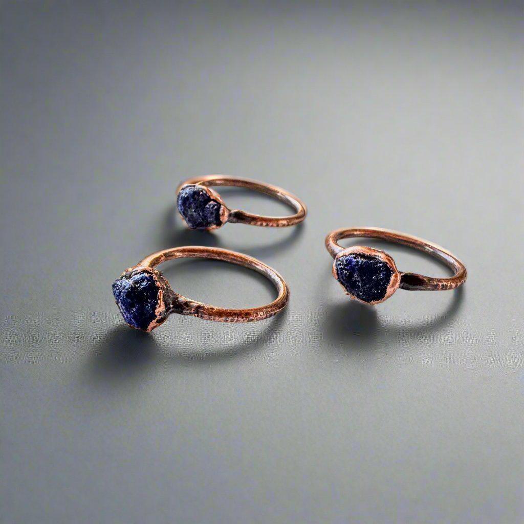 Copper Azurite Ring For Intuition And Clarity | By Blackbird & Sage
