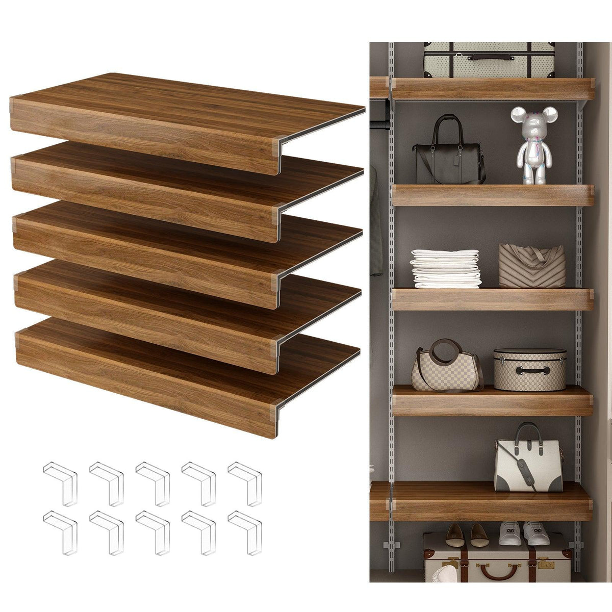 5 Pcs Wire Shelf Covers for Removable Closet & Pantry Shelving