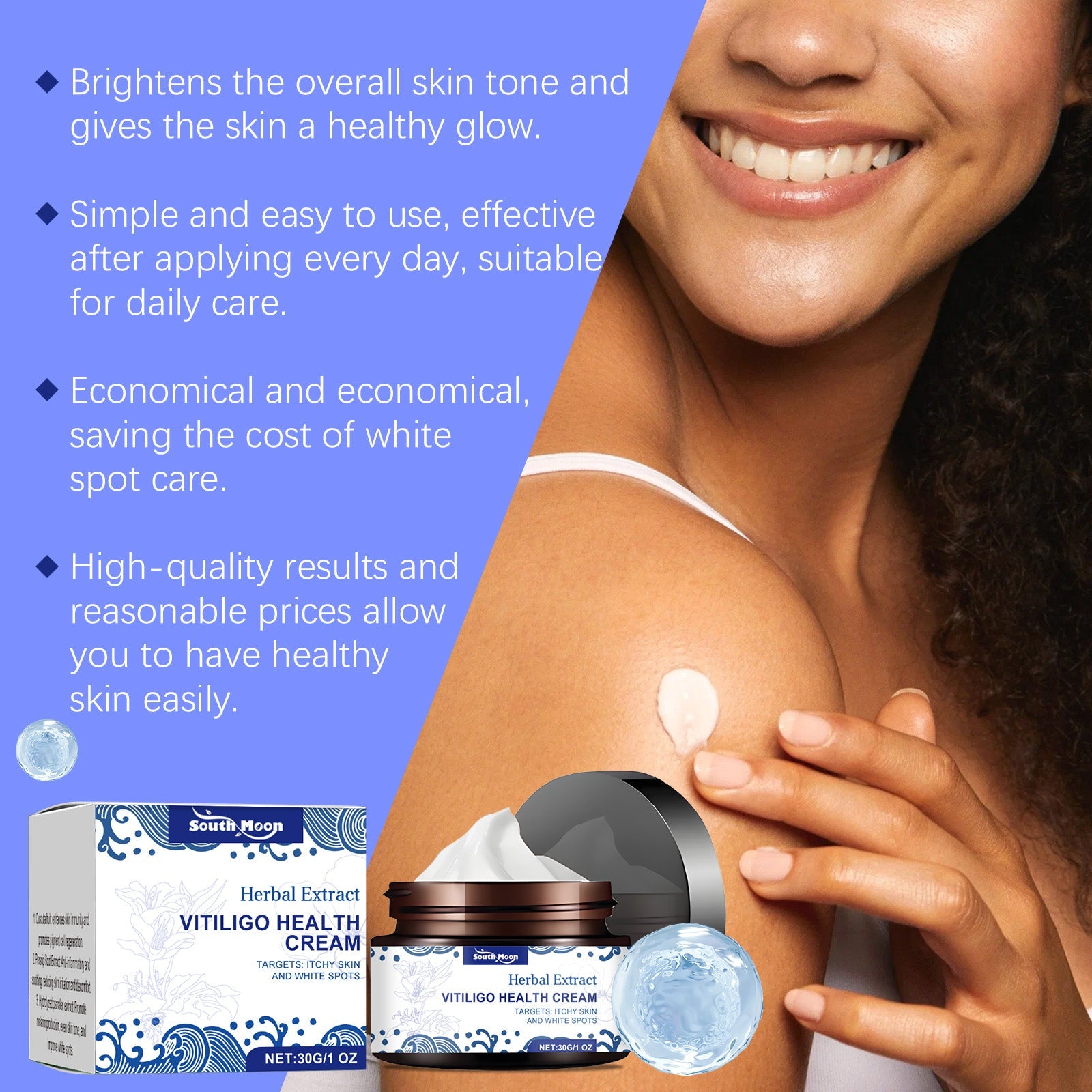 Skin Care Cream Equalizes Skin Tone, Moisturizes And Hydrates All Over The Skin