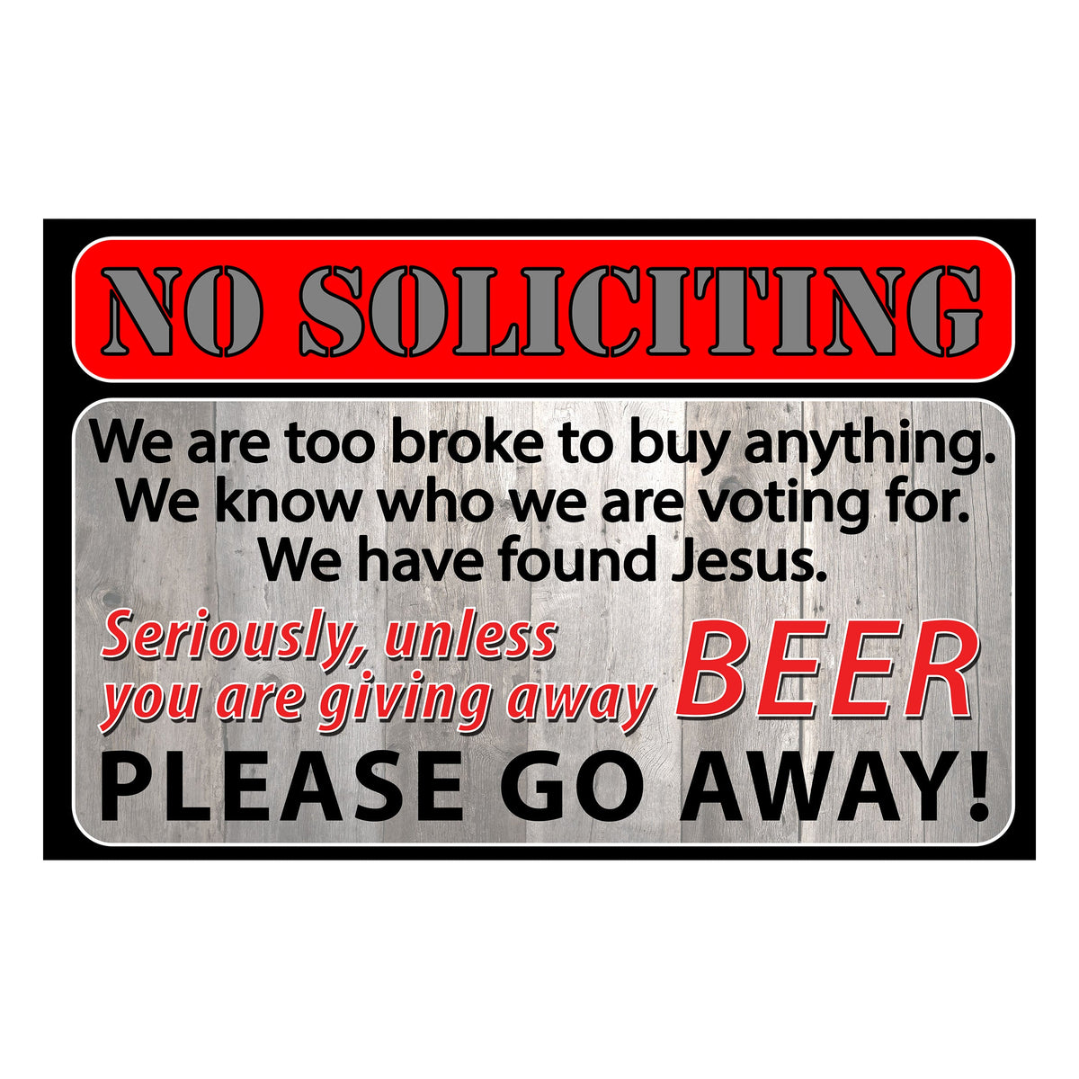 Door Mat Rubber 26in x 17in-No Soliciting