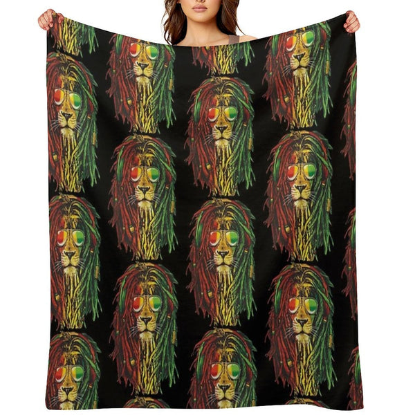 Rastafari Lion Reggae Lover Wrinkle-free Throw Blanket