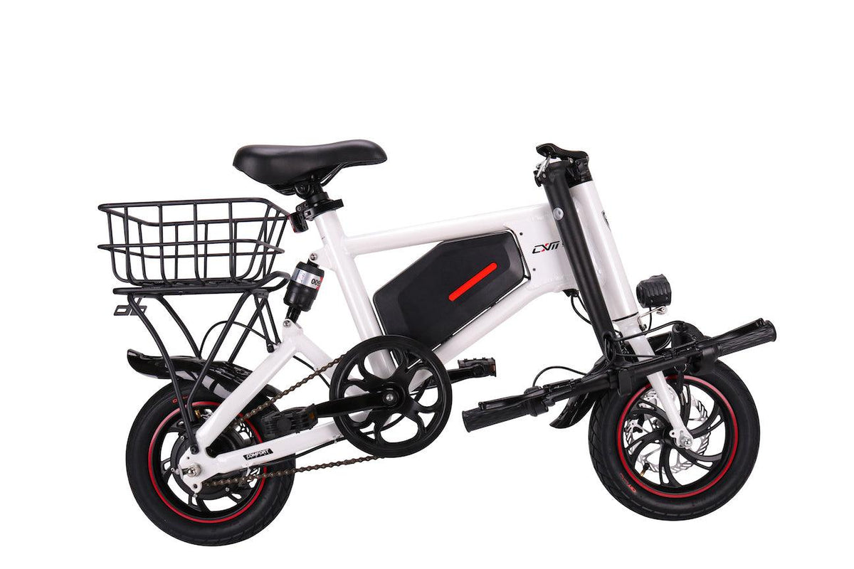 GlareWheel 12'' Foldable Electric Bike Urban Fashion X5 White