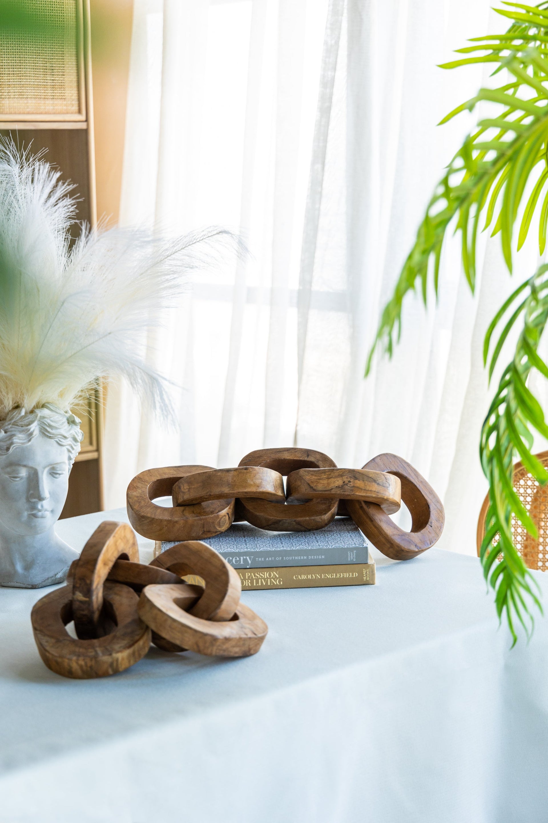 S/2 1.6x5.1x19.7' Decorative Teak Chain Decor