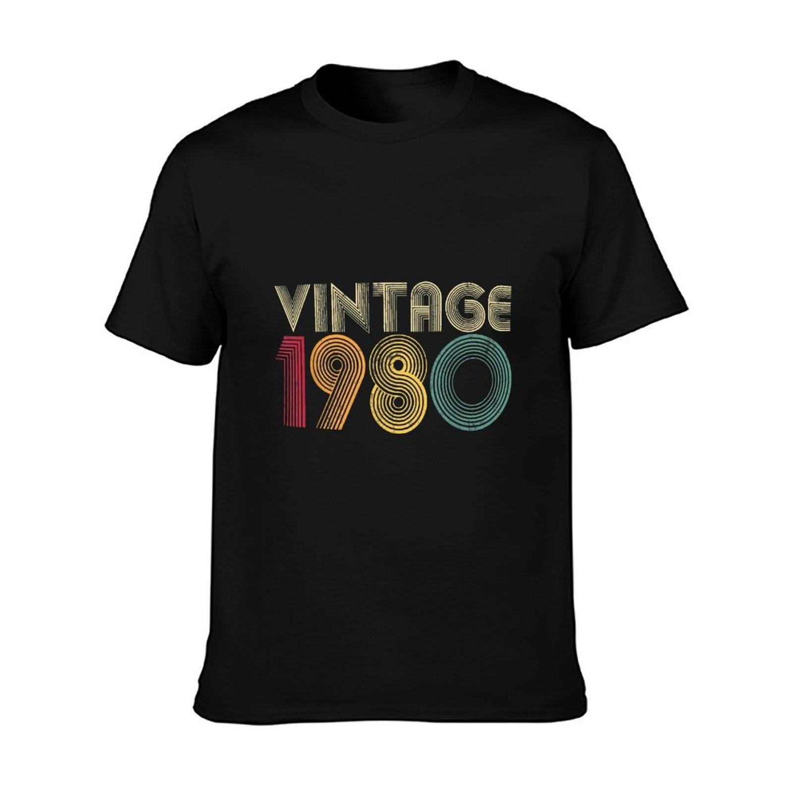 40th Birthday Gift 1980 Vintage Retro Men Women 40 Years Old  Polyester Blend T-Shirt
