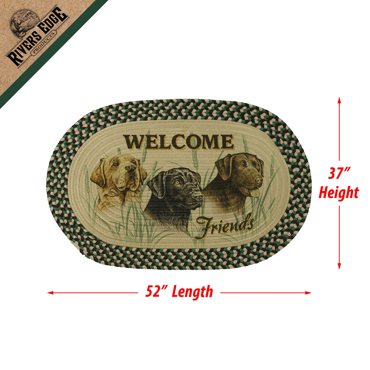 Braided Rug 26-inch Oval-Labs