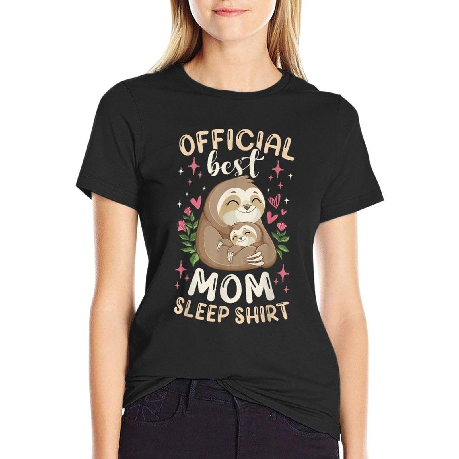 Official Best Mom Sleep Shirt Mother's Day Sloths Pajama T-Shirt
