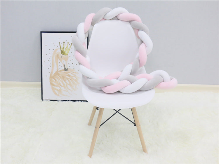 1Pcs 1M/2M/3M Baby Handmade Nodic Knot Newborn Bed Bumper Long Knotted Braid Pillow Baby Bed Bumper Knot Crib Infant Room Decor