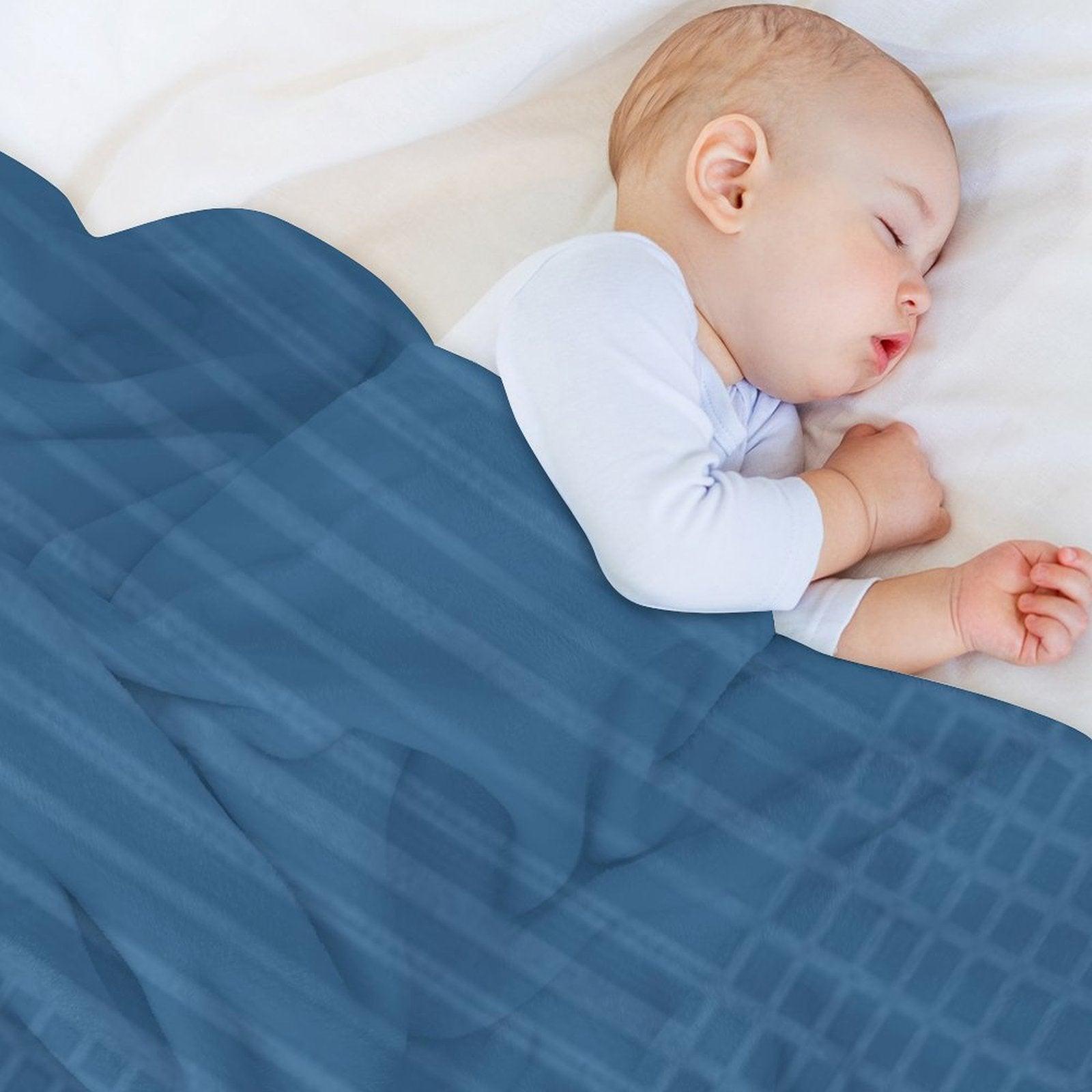 Light Stripes And Tartan on A Blue Background. Throw Blanket