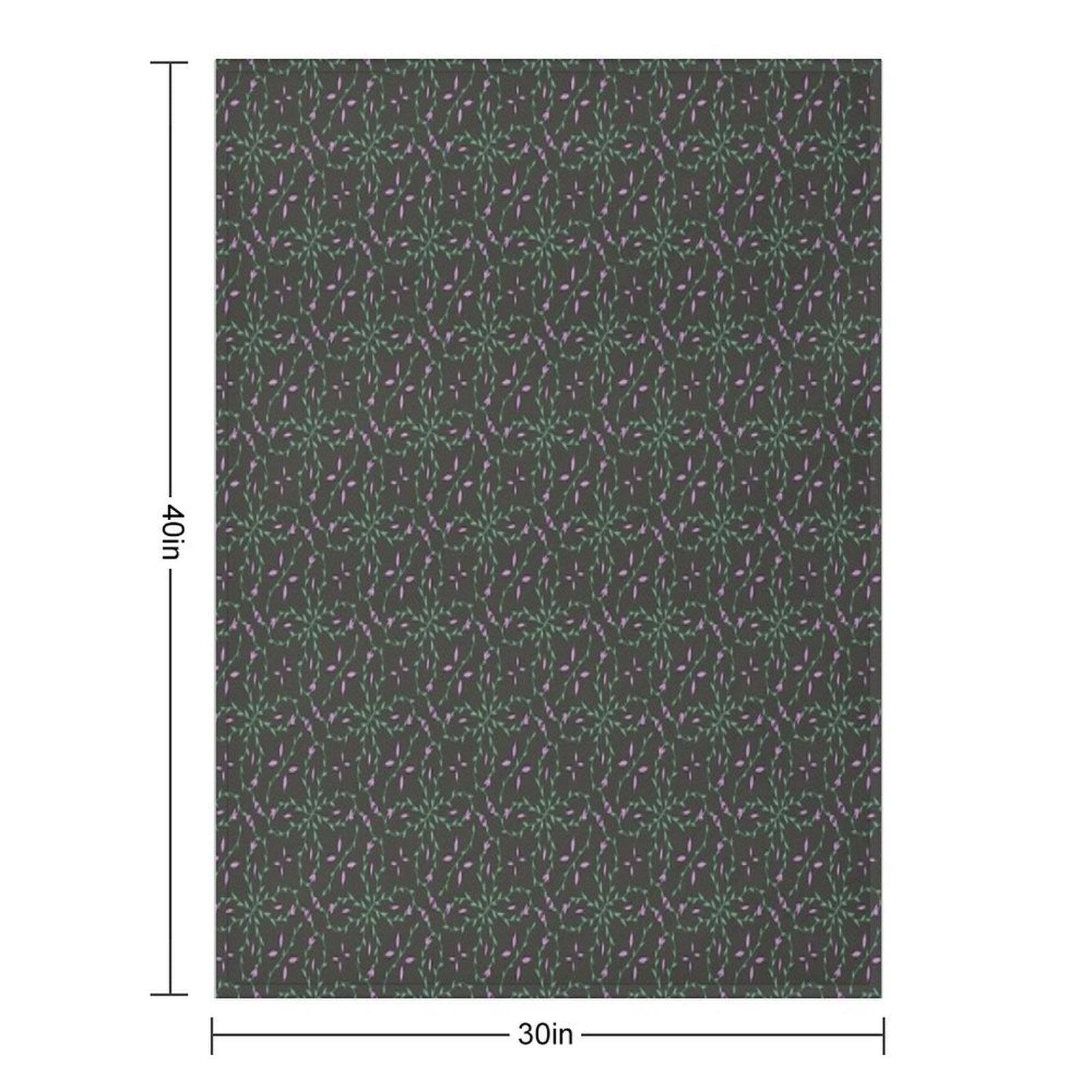 Bloom Vine in Purple And Black Throw Blanket