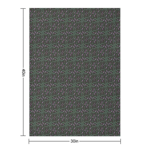 Bloom Vine in Purple And Black Throw Blanket