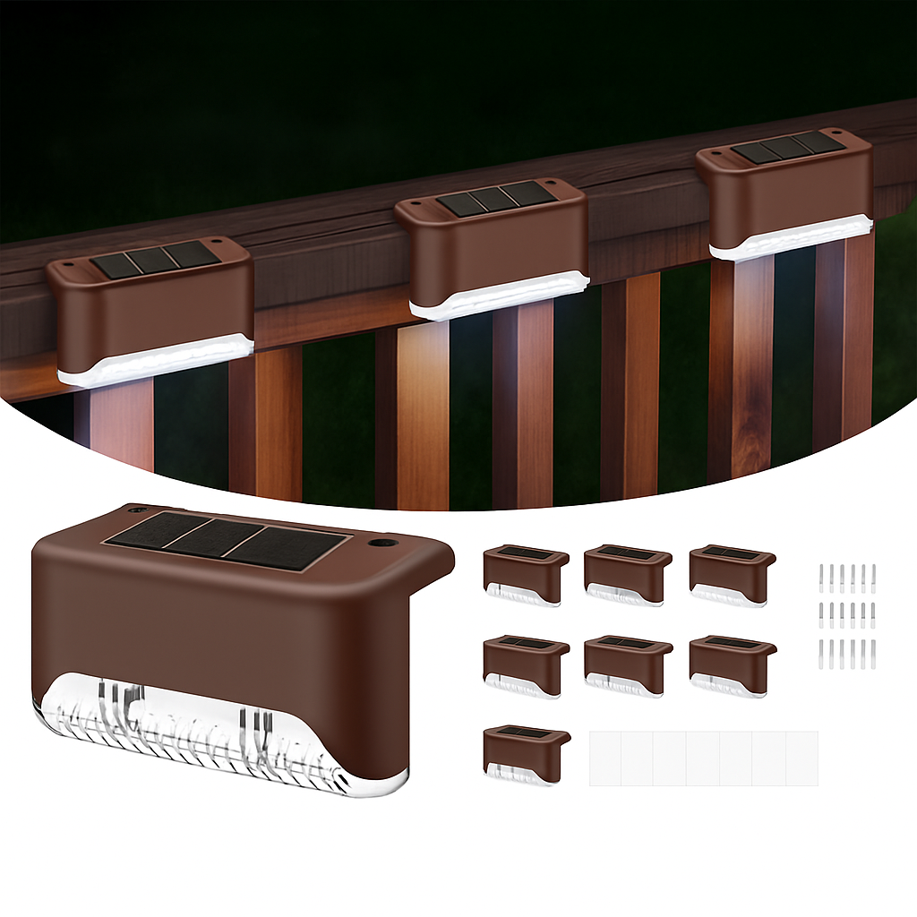 8-Pack Solar LED Deck & Step Lights
