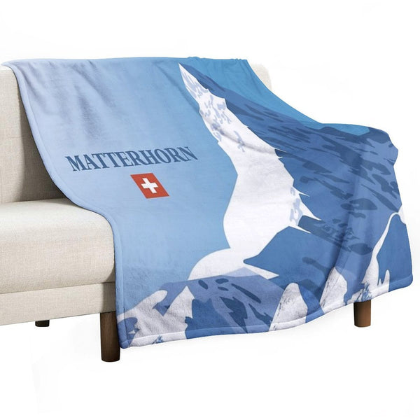 Matterhorn,Zermatt,Switzerland,Ski Poster Sustainable Throw Blanket