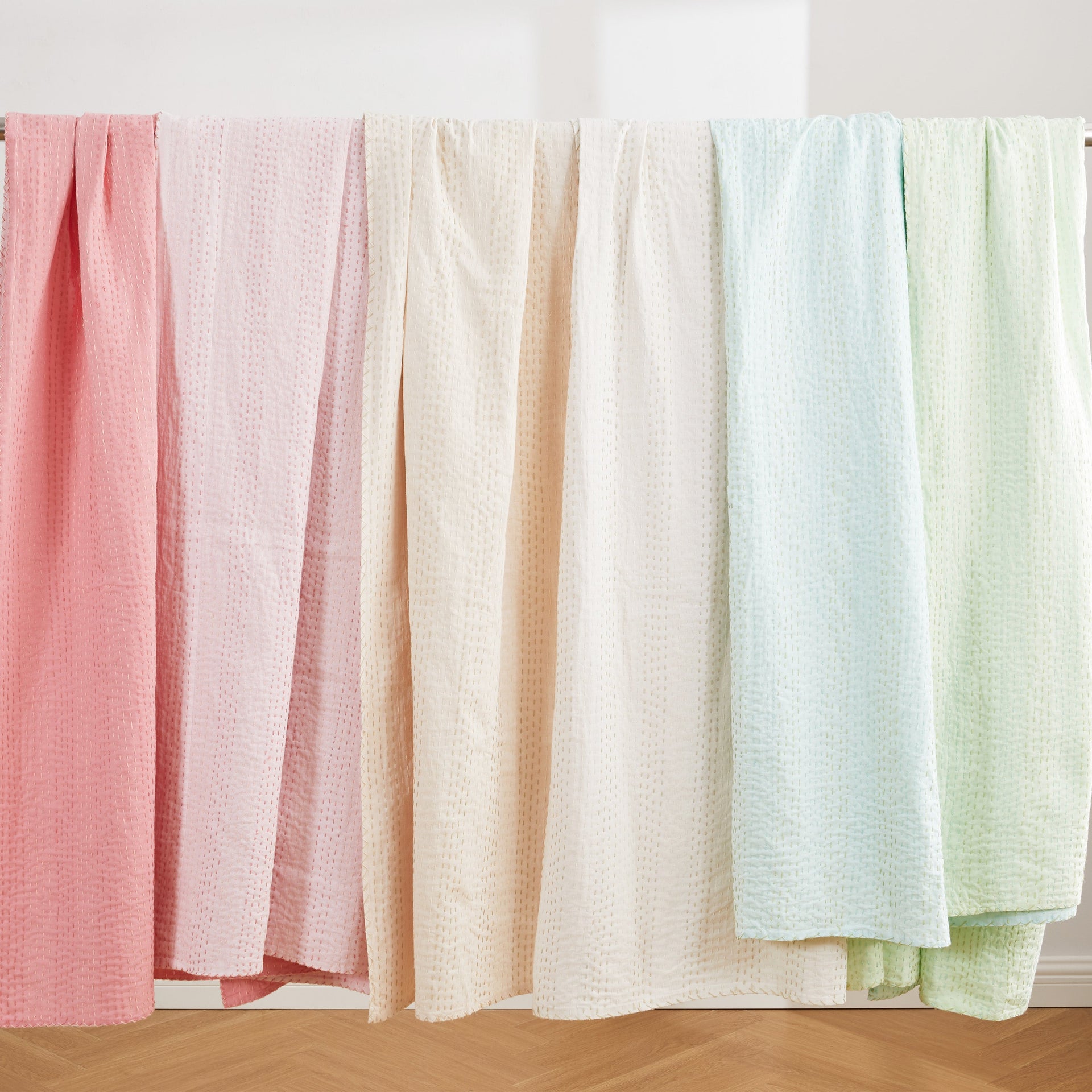 Hand Stitched Reversible Kantha Coverlets