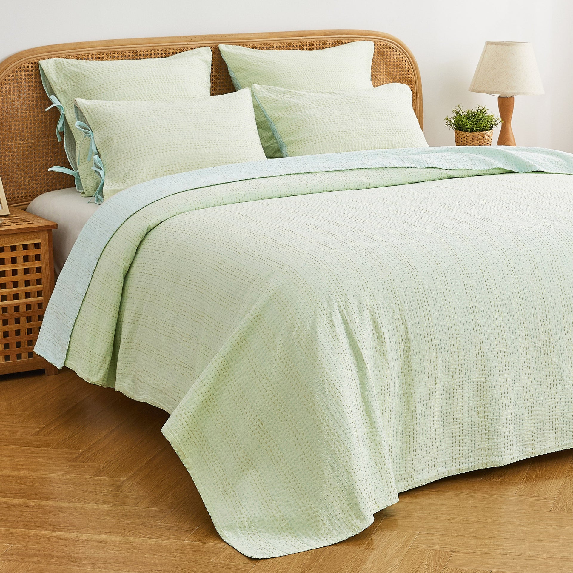 Hand Stitched Reversible Kantha Coverlets