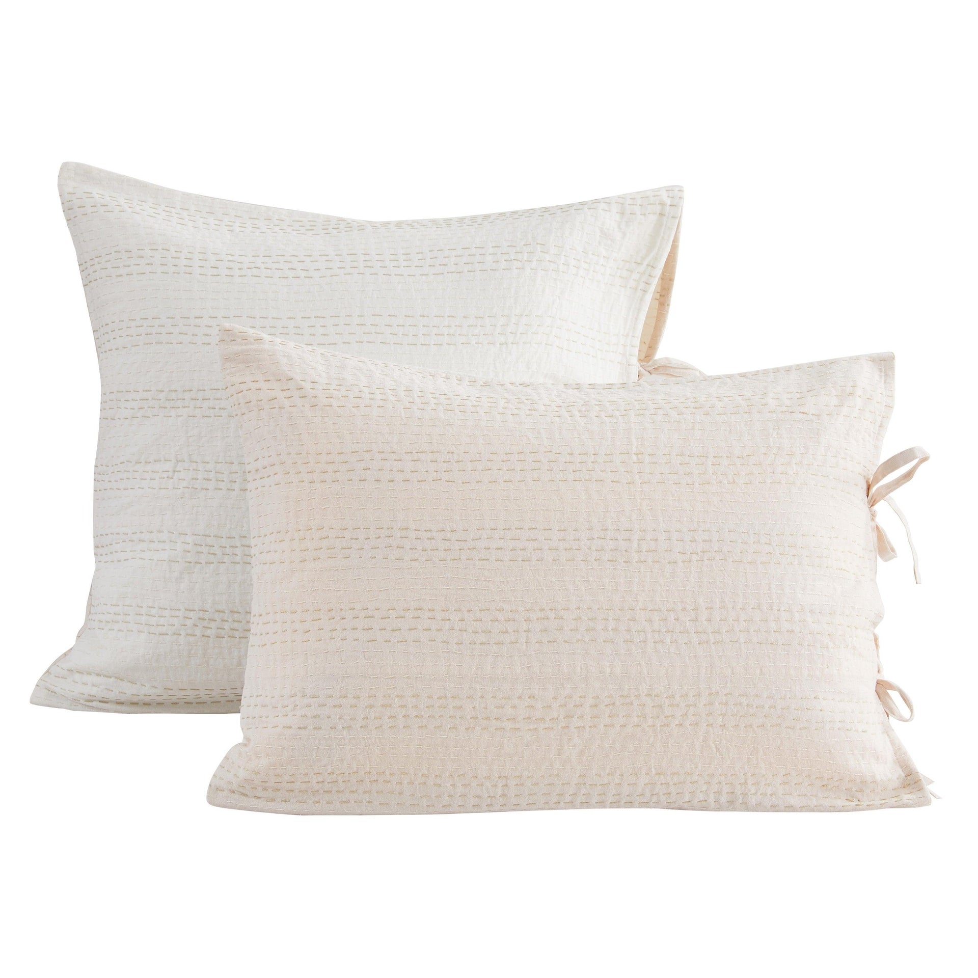 Hand Stitched Reversible Kantha Pillow Sham Pairs
